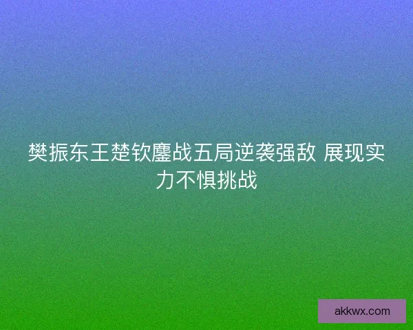 樊振东王楚钦鏖战五局逆袭强敌 展现实力不惧挑战 樊振东王楚钦鏖战五局逆袭强敌 展现实力不惧挑战